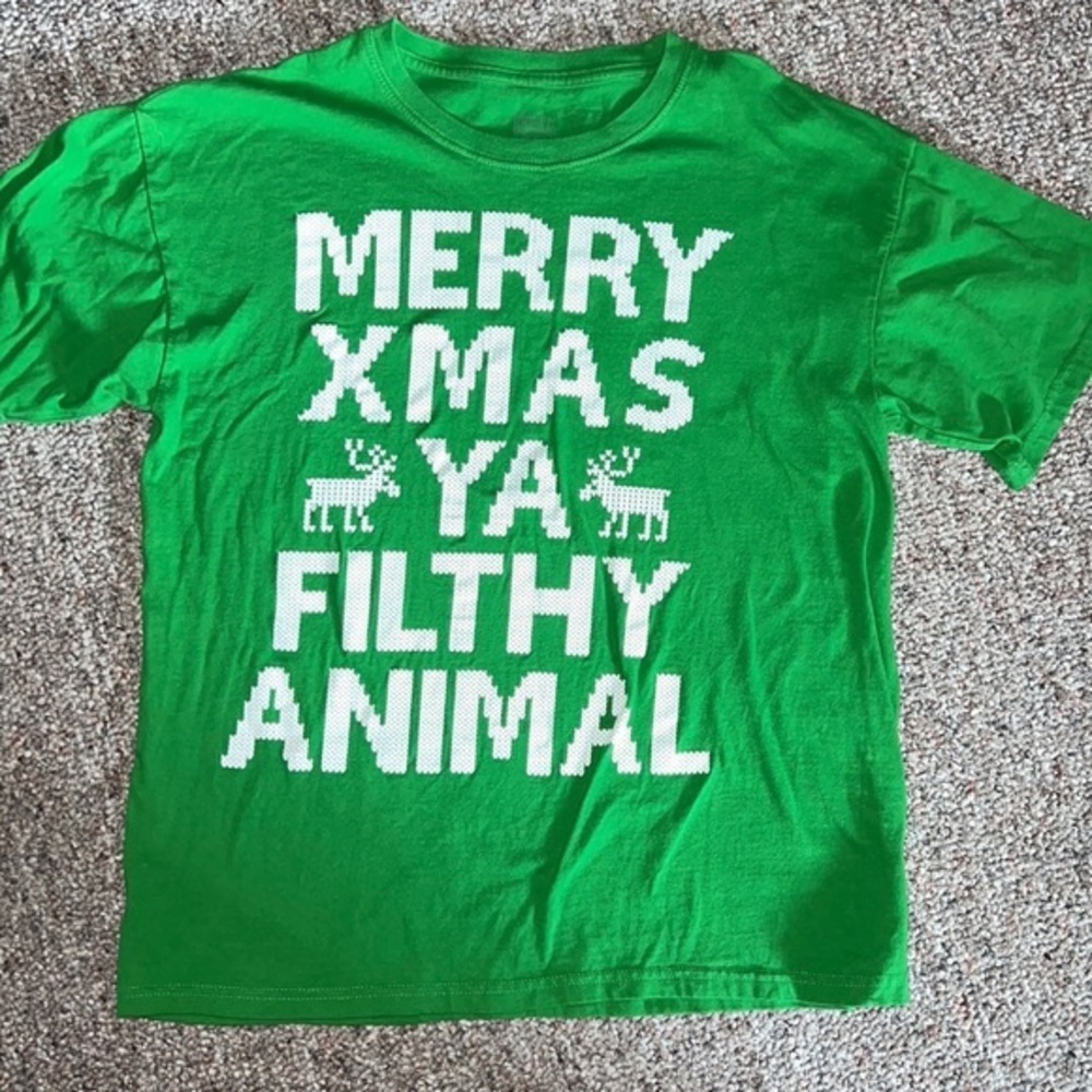 Christmas T-shirt Merry X-Mas ya filthy animal national lampoon